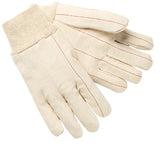 Double-Palm Hot Mill Gloves, Large, White, Knit-Wrist Cuff 127-9018C