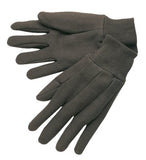 Cotton Jersey Gloves, Large, Brown 127-7100