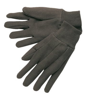 Cotton Jersey Gloves, Large, Brown 127-7100