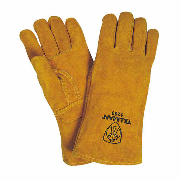 Industrial Standard Shoulder Split Gloves, Large, Leather, Red and Gray Fabric 127-1200S
