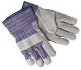 Select Shoulder Split Cow Gloves, Large, B Select Cowhide, Blue w/Red Stripes 127-1311