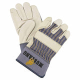 Mustang Leather Palm Gloves, Fleece Lining, Grain Cowhide, Large, Blue/Cream 127-1935L