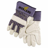 Mustang Leather Palm Gloves, Fleece Lining, Grain Cowhide, X-Large, Blue/Cream 127-1935XL
