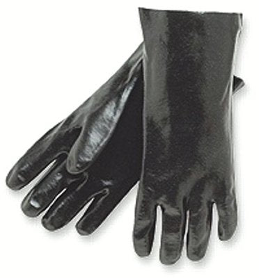 Economy Dipped PVC Gloves, Large 14 in, Black 127-6300