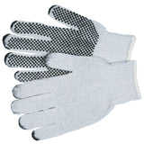 PVC Dot String Knit Gloves, Large, Natural, 1-Sided Dots 127-9650LM