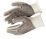 PVC Dot String Knit Gloves, Large, Natural, 2-Sided Dots 127-9660LM