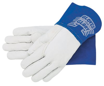 Gloves for Glory Premium Top Grain Goatskin Leather Welding Work Gloves, X-Large, Blue/White, 4.5 in cuff 127-4850XL