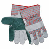 Industrial Standard Shoulder Split Gloves, X-Large, Leather, Gray w/Red Stripes 127-1211XL