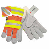 Luminator Leather Palm Gloves, Large, Orange/Black 127-1440L
