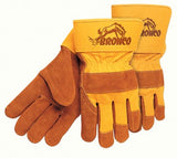 Premium Side Split Cow Gloves, Large, Select A Side Leather, Rust/Orange 127-1680