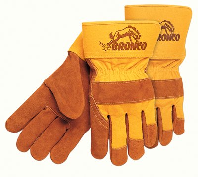 Premium Side Split Cow Gloves, Large, Select A Side Leather, Rust/Orange 127-1680