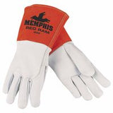 Goat Mig/Tig Welders Gloves, Prem Grade Goatskin/Split Cowhide, Large, White 127-4840L