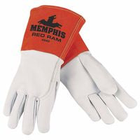 Goat Mig/Tig Welders Gloves, Prem Grade Goatskin/Split Cowhide, Large, White 127-4840L