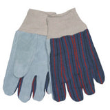 Split Shoulder Clute Pattern Gloves, Large, Gray/Blue Gray with Red/Blue Stripes 127-1040