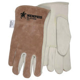 Unlined Drivers Gloves, Cow Grain Leather, X-Large, Keystone Thumb, Beige/Brown 127-3204XL