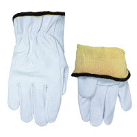 Goatskin Drivers Gloves, Goatskin/Kevlar, White/Blue 127-3601KXL