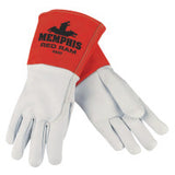 Red Ram Mig/Tig Welders Gloves, Grain Goat Skin, XL, White/Russet 127-4840XL