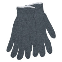 Multipurpose String Knit Gloves, Large, Knit Wrist, Regular Weight, Gray 127-9637LM