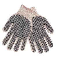 PVC Dot String Knit Gloves, Large, 2-Sided Blocks, Natural/Blue/White 127-9660LMB