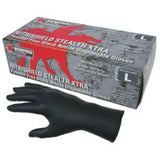 Nitrile Disposable Gloves, NitriShield Stealth Xtra, Rolled Cuff, Unlined, Large, Black, 6 mil Thick 127-6062L