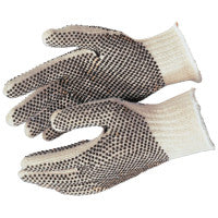 PVC Dot String Knit Gloves, X-Large, Natural, 2 Sided Dots 127-9660XLM