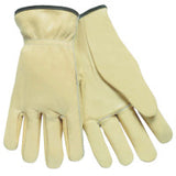 Unlined Drivers Gloves, Select Grade Cowhide, X-Large, Straight Thumb, Beige 127-3201XL