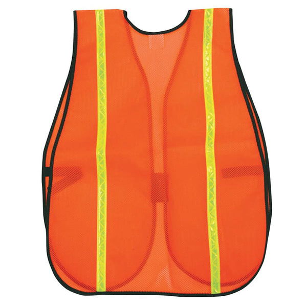 Safety Vests, One Size Fits Most, Orange w/Lime Stripe 611-V211R