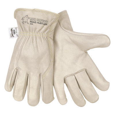 Road Hustler Drivers Gloves, Medium, Leather, Unlined, Beige 127-3224M