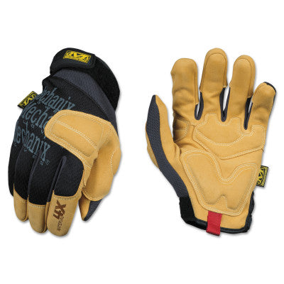 Material4X Padded Palm Glove, Synthetic Leather, Black/Tan, X-Large 484-PP4X-75-011