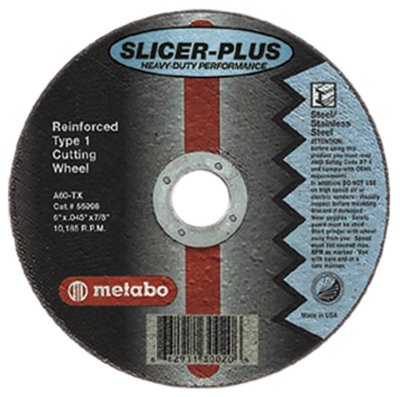Slicer Plus Cutting Wheel, Type 27, 4 1/2 in Dia, .045 in Thick, 60 Grit 469-55351