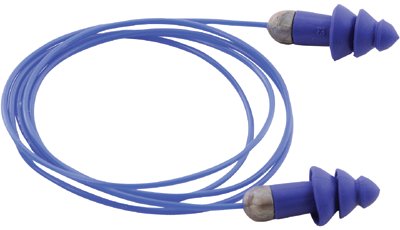 Rockets Reusable Earplug, TPE, Blue, Metal Detectable with Cord 507-6415