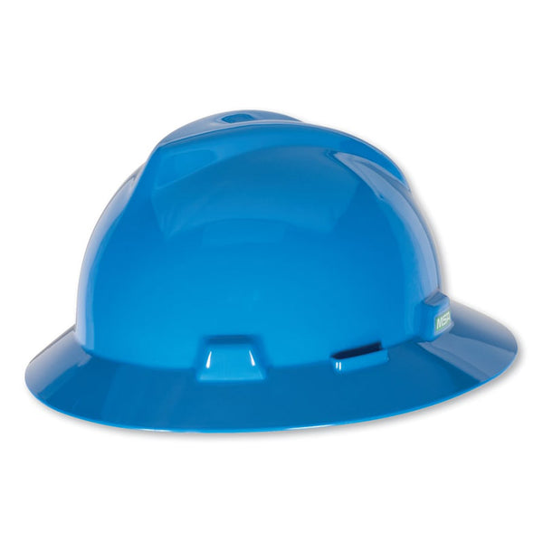 V-Gard Protective Hat, Staz-On, Full-Brim Hat, Slotted, Blue 454-454732