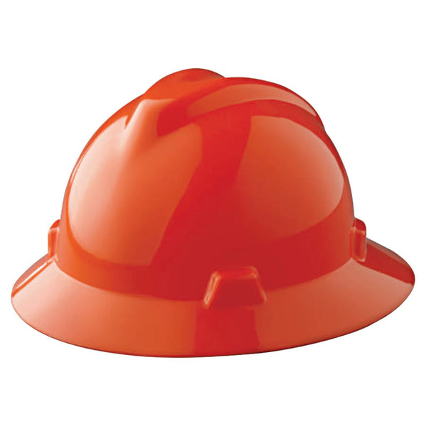 V-Gard Protective Hat, Staz-On, Full-Brim Hat, Slotted, Orange 454-454734