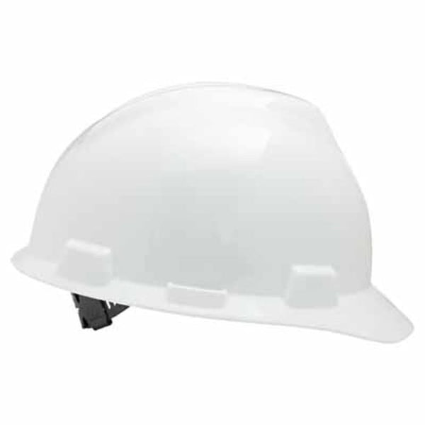 V-Gard Slotted Hard Hat Cap, Staz-On Suspension, White 454-463942