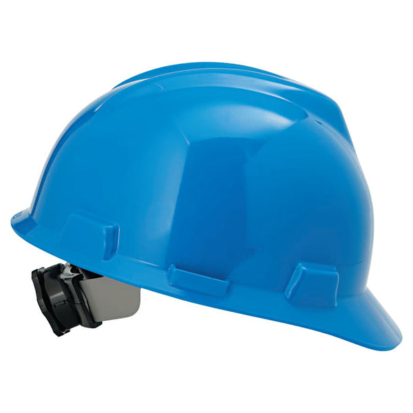 V-Gard Slotted Hard Hat Cap, Fas-Trac III Suspension, Blue 454-475359