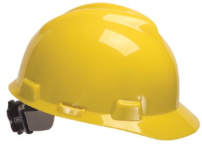 V-Gard Slotted Hard Hat Cap, Fas-Trac III Suspension, Yellow 454-475360
