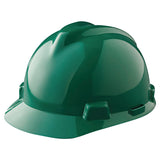 V-Gard Slotted Hard Hat Cap, Fas-Trac III Suspension, Green 454-475362