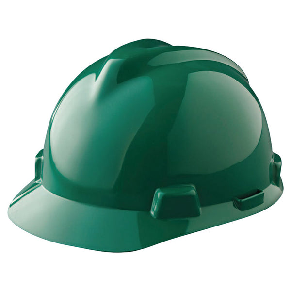 V-Gard Slotted Hard Hat Cap, Fas-Trac III Suspension, Green 454-475362