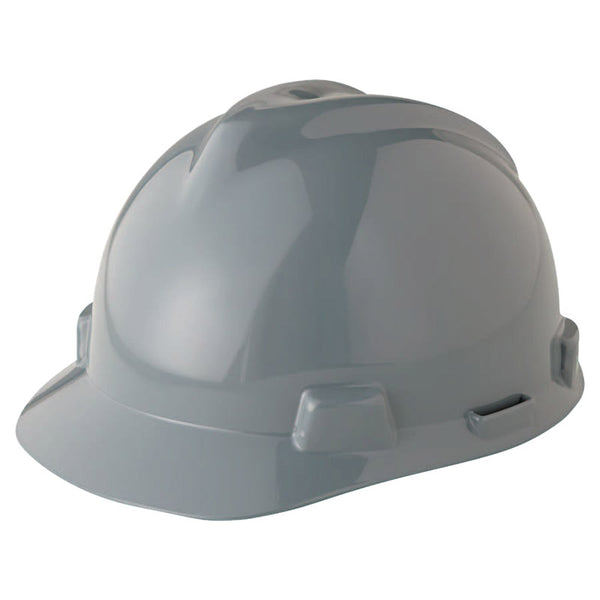 V-Gard Slotted Hard Hat Cap, Fas-Trac III Suspension, Gray 454-475364