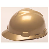 V-Gard Slotted Hard Hat Cap, Fas-Trac III Suspension, Gold 454-475365