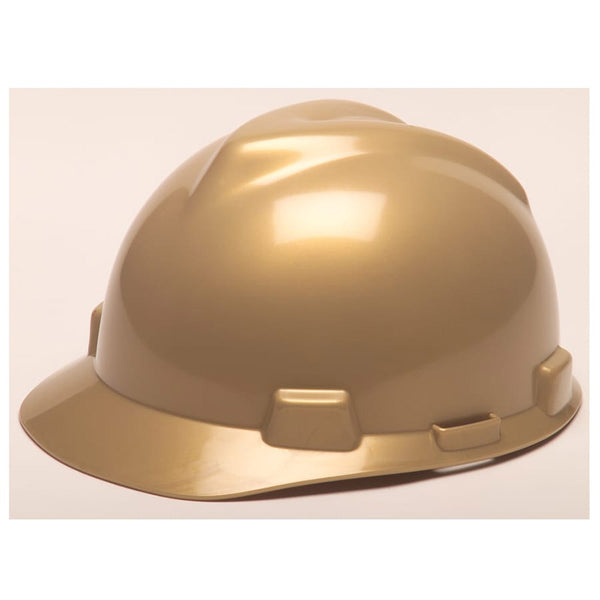 V-Gard Slotted Hard Hat Cap, Fas-Trac III Suspension, Gold 454-475365