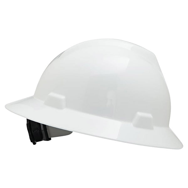 V-Gard Protective Hats, Fas-Trac Ratchet, Slotted Hat, White 454-475369