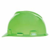 V-Gard Slotted Hard Hat Cap, Fas-Trac III Suspension, Bright Lime Green 454-815565