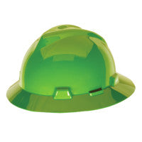 V-Gard Protective Hat, Fas-Trac III, Full Brim Hat, Slotted, Bright Lime Green 454-815570