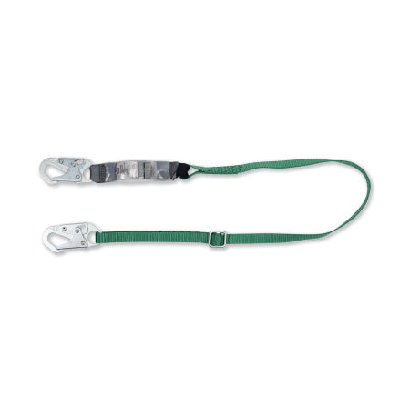 V-Series Standard Single-Leg Adjustable Shock Absorbing Lanyard, 6 ft, Small Snaphooks 454-10191755