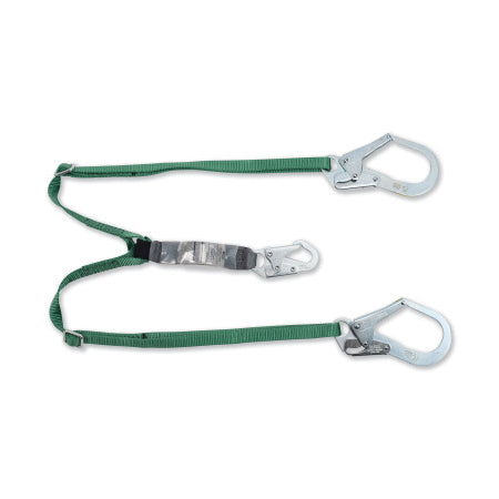 V-Series Standard Twin-Leg Adjustable Shock Absorbing Lanyard, 6 ft, Large Snaphooks 454-10191758