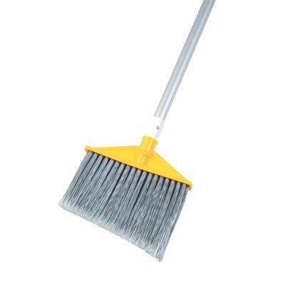 Rubbermaid Angle Broom, 9-1/4 in Plastic Block, 6-3/4 in Trim L, Polypropylene, 46-7/8 in Handle 640-FG638500GRAY