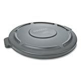 BRUTE Round Container Lid, for 2643 44-gal Waste Containers, 24-1/2 in dia, Gray 640-FG264560GRAY