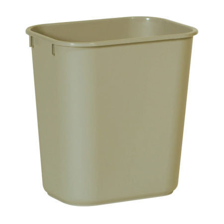 Deskside Wastebaskets, 13 5/8 qt, Plastic, Beige 640-FG295500BEIG