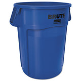 BRUTE Round Container without Lid, 32 gal, Heavy-Duty Plastic, Blue 640-FG263200BLUE